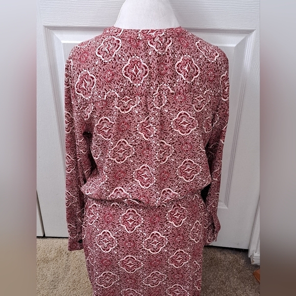 Gap Red Printed Sheer Button Down Dress/Tunic  Size M - Picture 5 of 10